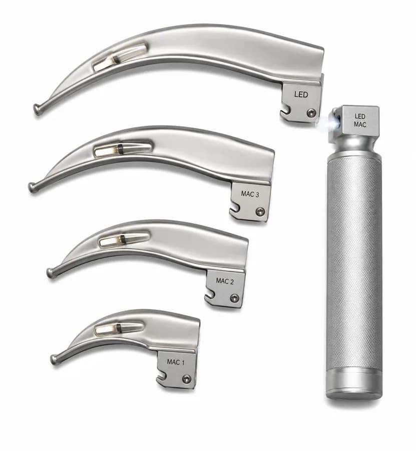 Laryngoscope Set with 4 Blades Macintosh (LED Light)